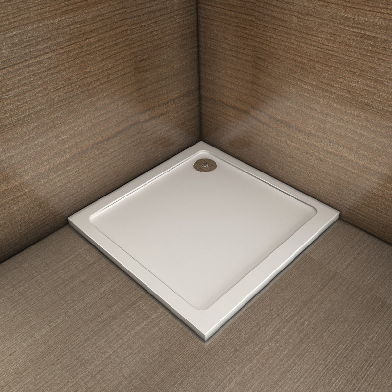 Aica Piatto Doccia Rettangolare Bianco Lucido Antiscivolo Antibatterico Ultraslim 3cm In Marmo e Resina Mista Dimensioni Multiple - Image 3