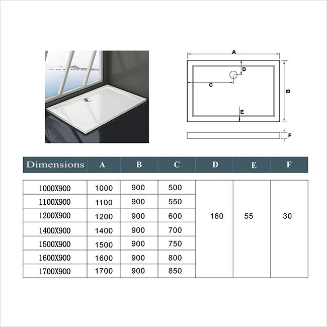 Aica Piatto Doccia Rettangolare Bianco Lucido Antiscivolo Antibatterico Ultraslim 3cm In Marmo e Resina Mista Dimensioni Multiple - Image 8