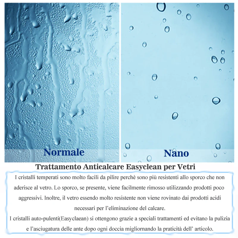 Aica Sopravasca Parete Vasca Angolare 2 Ante Mobili Alta 140cm Vetro 6mm Temperato Trasparente Anticalcare Telaio In Alluminio Cromato Lucido - Image 10