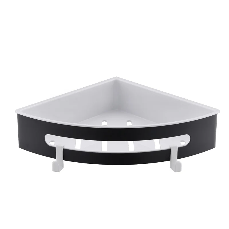AICA Mensola Doccia Angolare Organizzatore Senza Chiodi SUS 304 Acciaio Inox ABS Cesto Antiruggine per Bagno Nero Opaca - Image 6