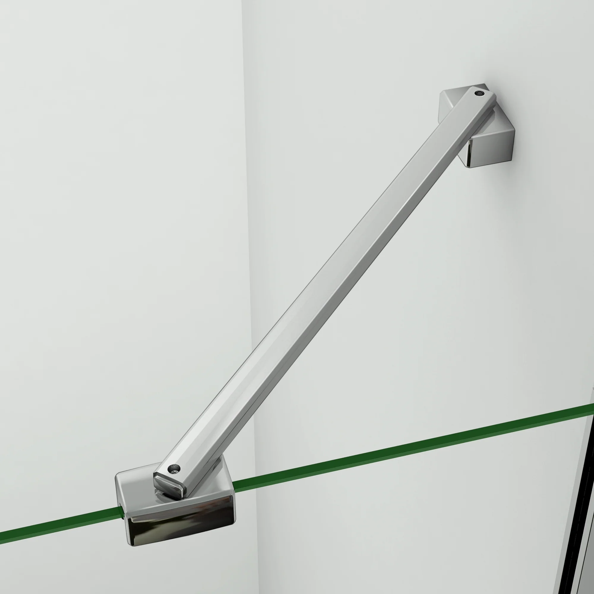 Aica 187cm Box Doccia Angolare Porta Battente Vetro 6 mm Temperato Anticalcare Telaio e Barra Stabilizzatrice Cromato Lucido varie dimensioni - Image 10