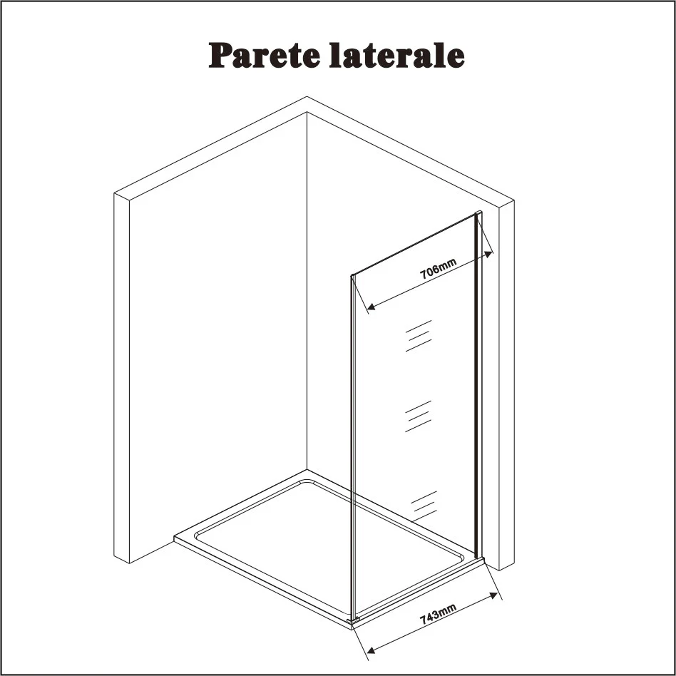 Aica 187cm Box Doccia Angolare Porta Battente Vetro 6 mm Temperato Anticalcare Telaio e Barra Stabilizzatrice Cromato Lucido varie dimensioni - Image 12