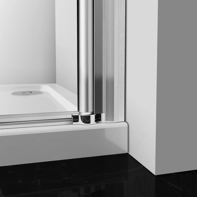Aica 187cm Box Doccia Angolare Porta Battente Vetro 6 mm Temperato Anticalcare Telaio e Barra Stabilizzatrice Cromato Lucido varie dimensioni - Image 7