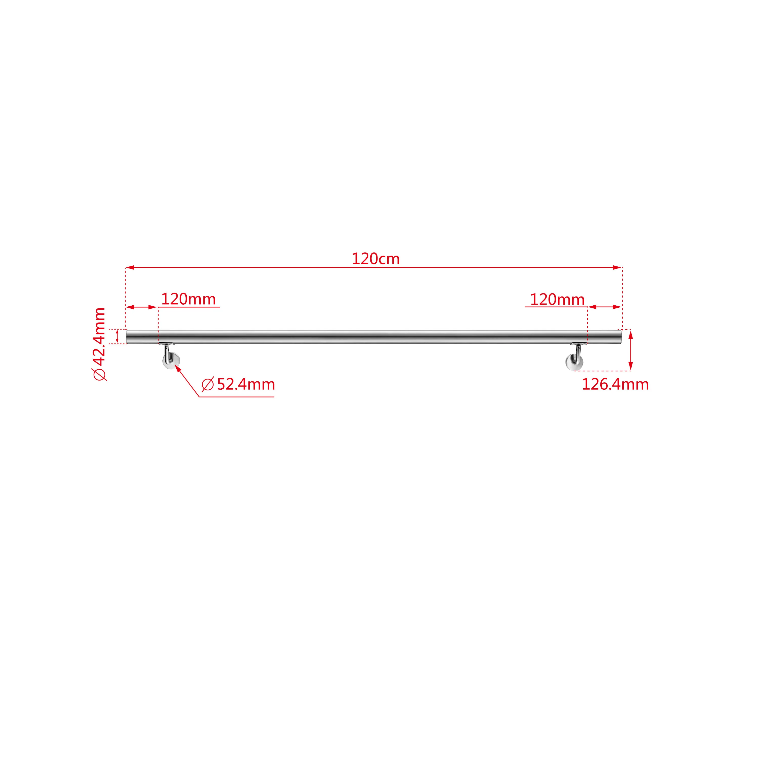 Corrimano in acciaio inox 304 spazzolato 80/100/120/150/180/200cm per interni ed esterni scale - Image 7