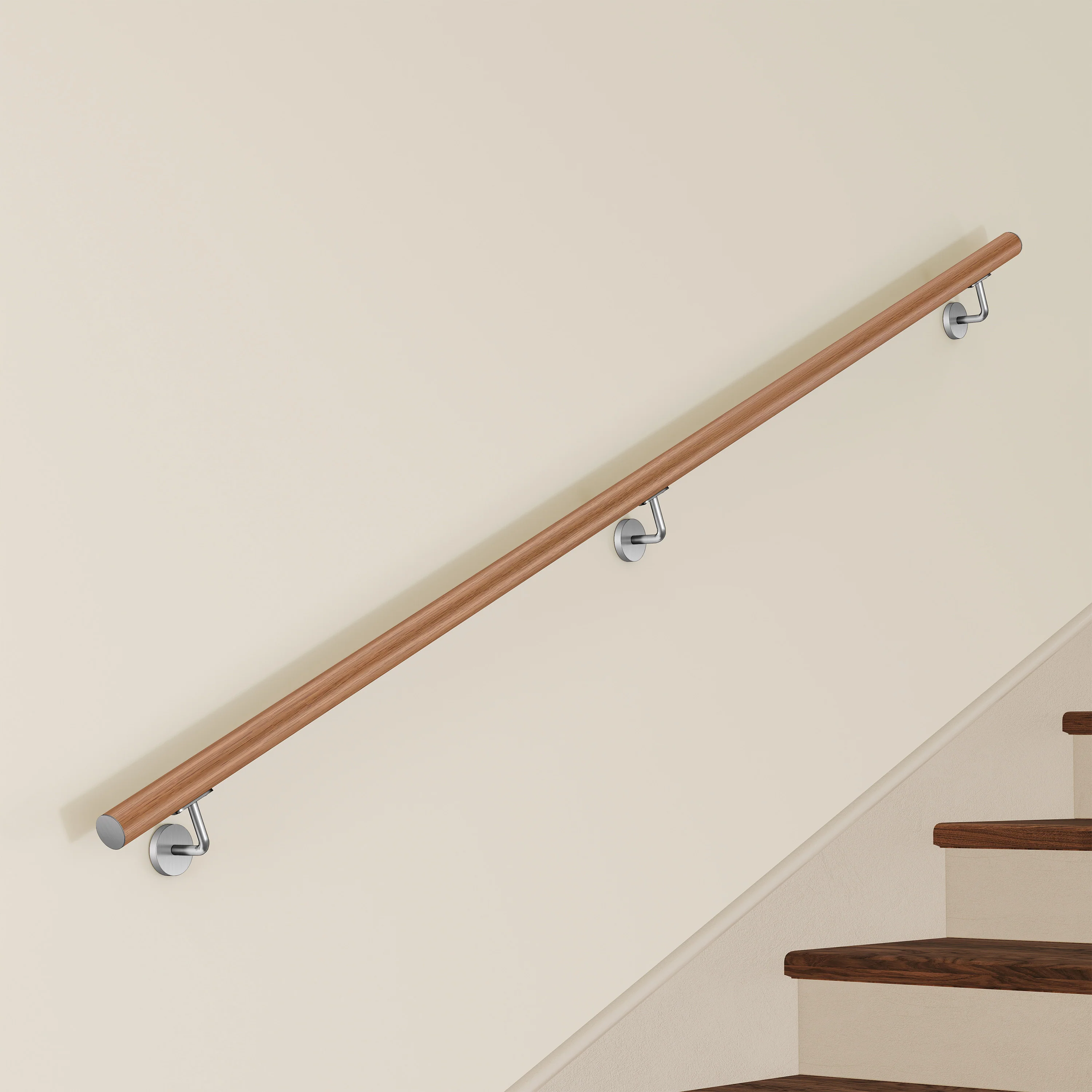 Corrimano Inox 304 effetto legno marrone 80-100-120-150-180-200-220-240 cm per Pareti Interne ed Esterne - Image 6