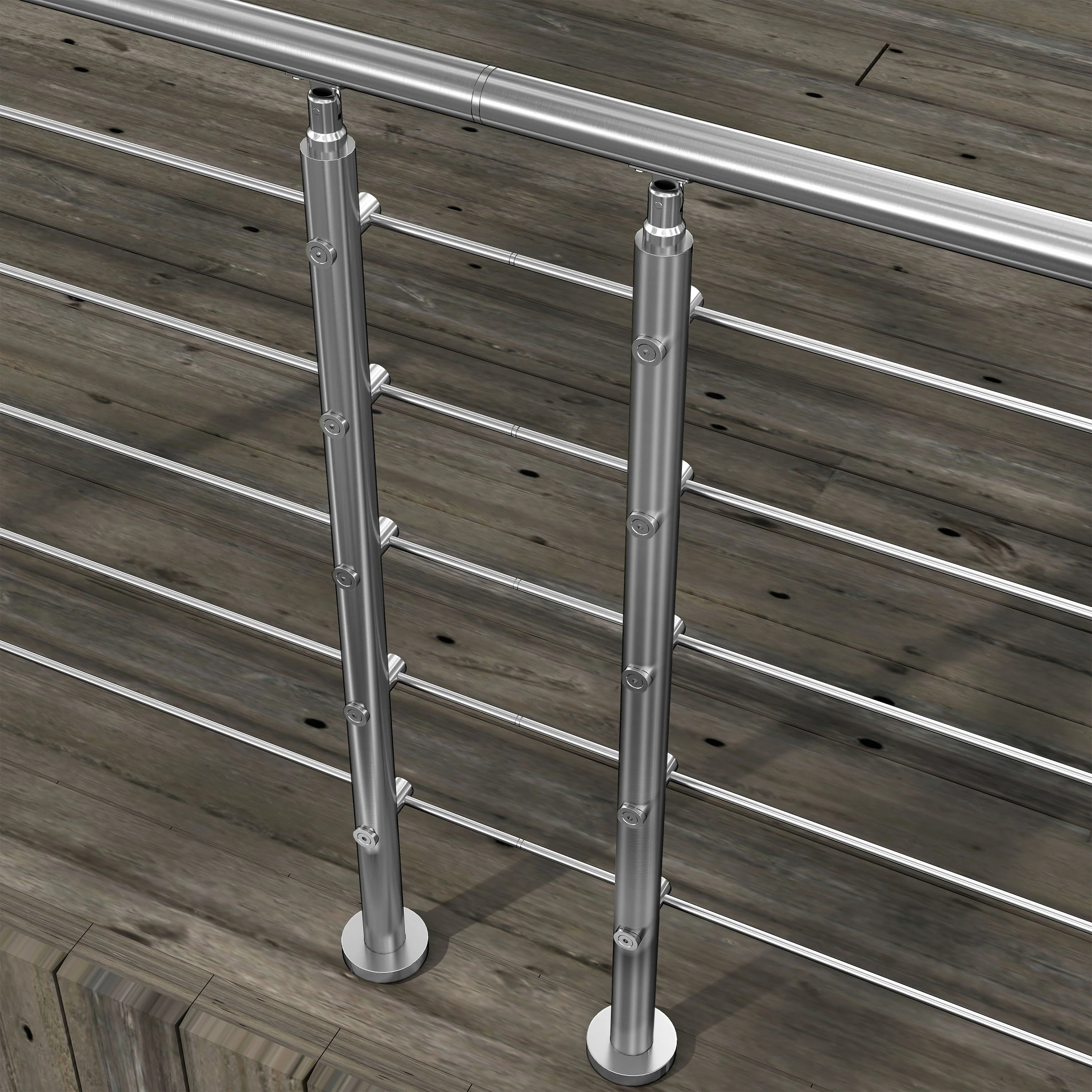 Kit Connettore Dritto/Angolo Regolabile per Ringhiere in Acciaio Inox 304 Diametro 42.4 mm Configuratore per Corrimano per Ringhiere a 3/5 Traversi - Image 8