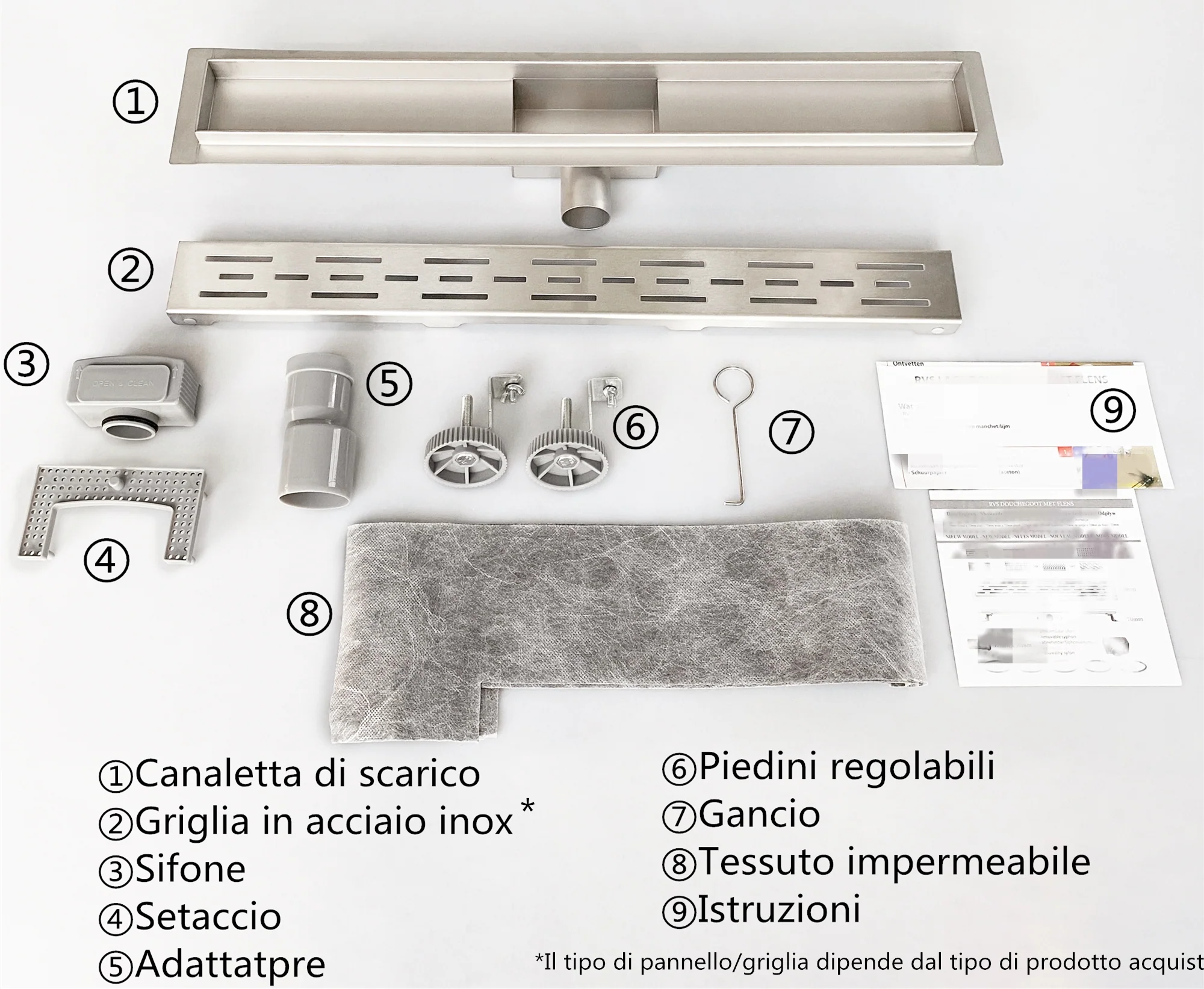 Multifunzione Scarico Doccia Pavimento|Forma A Buco Lungo - Image 5