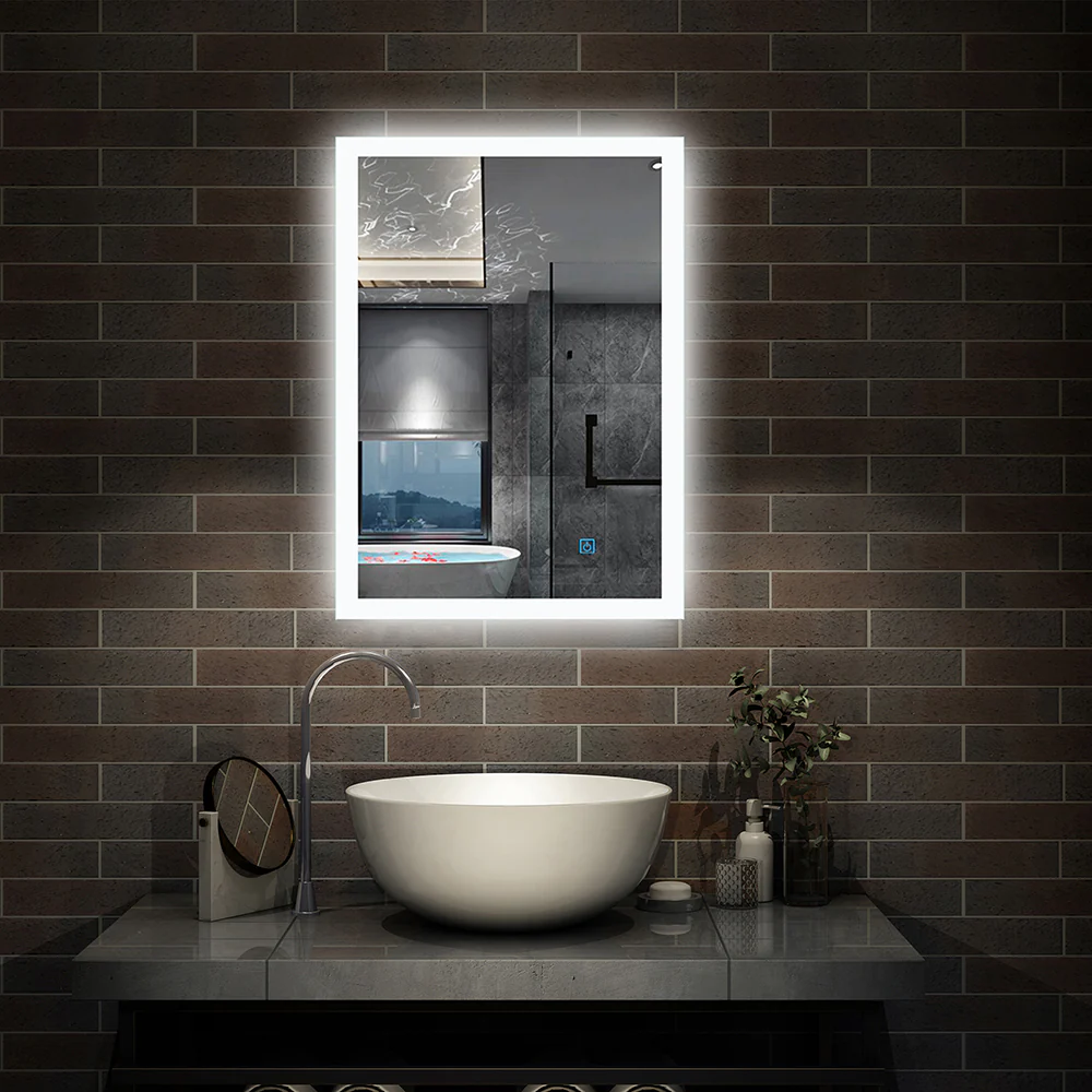 Specchio Per Trucco Da Parete A Parete Con Specchio A Led Per Il Bagno A Parete A Led Nuovo Pulsante,Bianco Freddo,Anti-Appannamento - Image 5